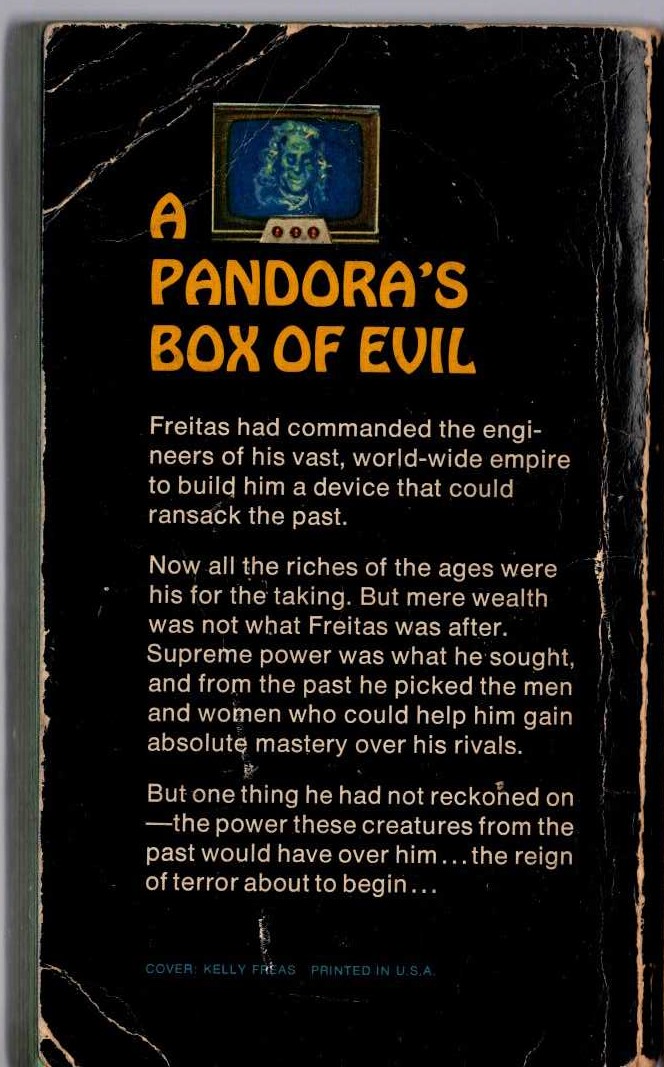John Brunner  TIMESCOOP magnified rear book cover image