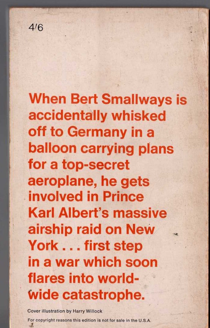 H.G. Wells  THE WAR IN THE AIR magnified rear book cover image