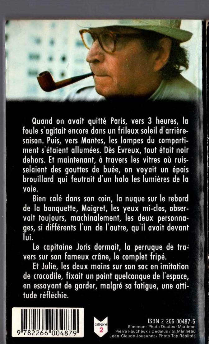 Georges Simenon  LE PORT DES BRUMES magnified rear book cover image