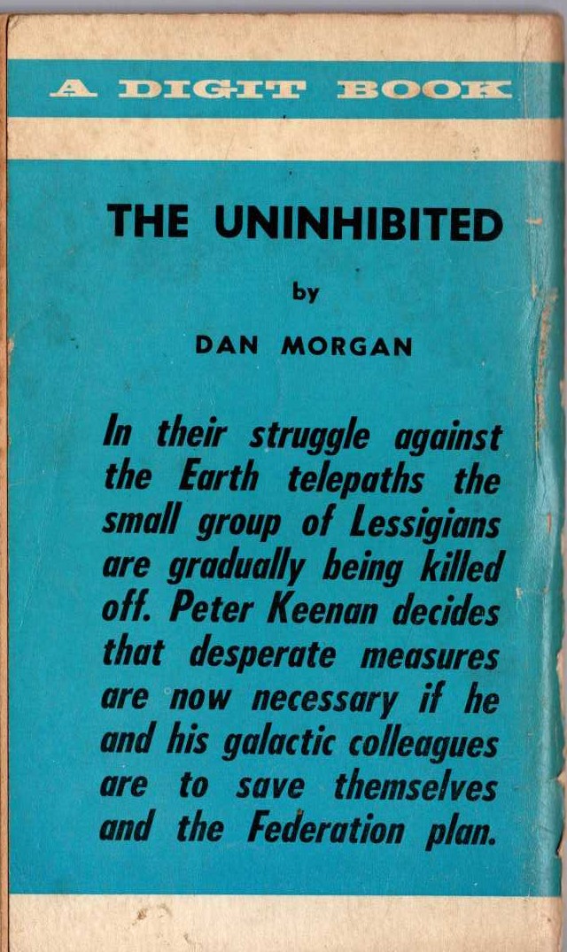 Dan Morgan  THE UNINHIBITED magnified rear book cover image