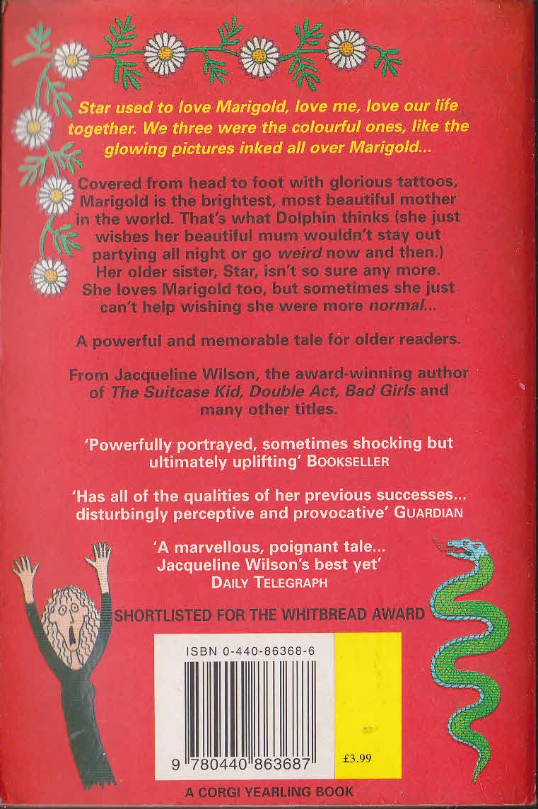 Jacqueline Wilson  THE ILLUSTRATED MUM magnified rear book cover image