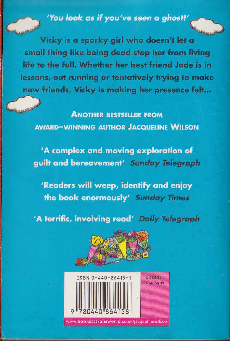 Jacqueline Wilson  VICKY ANGEL magnified rear book cover image