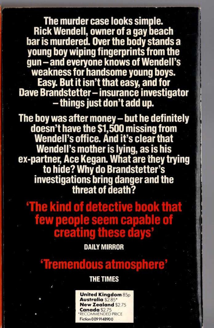 Joseph Hansen  TROUBLE MAKER magnified rear book cover image