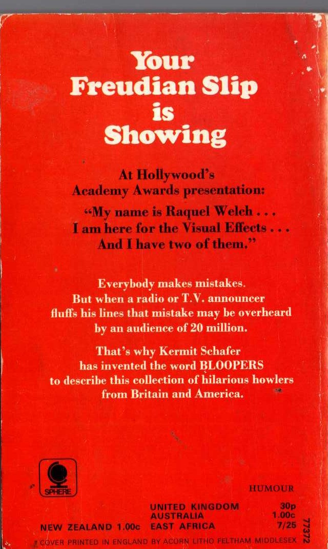 Kermit Schafer  PARDON MY BLOOPER magnified rear book cover image
