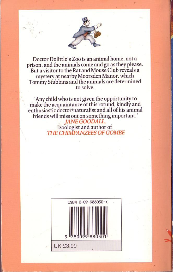 Hugh Lofting  DOCTOR DOLITTLE'S ZOO magnified rear book cover image
