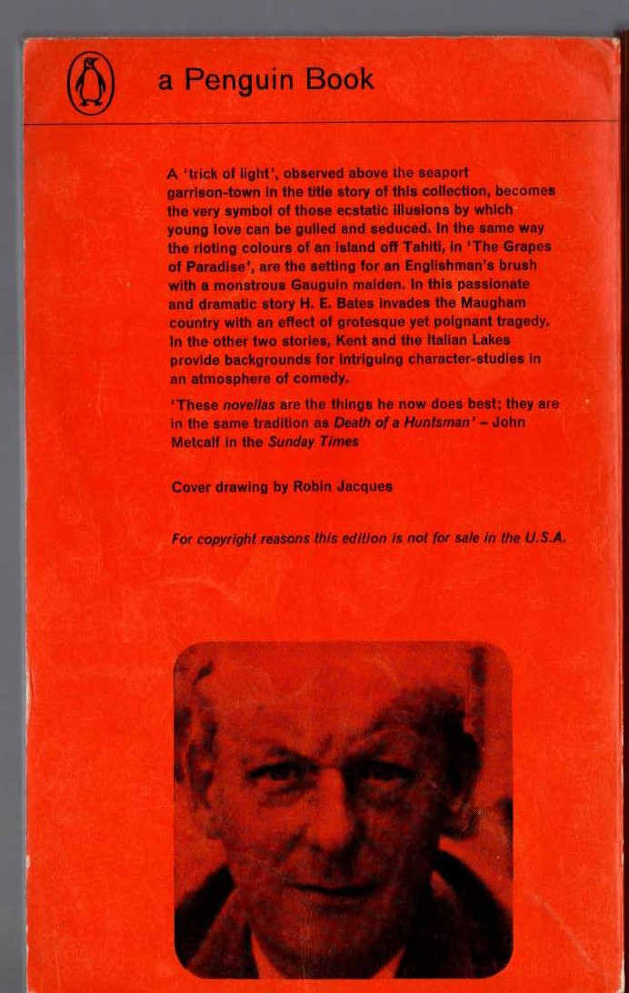 H.E. Bates  AN ASPIDISTRA IN BABYLON magnified rear book cover image