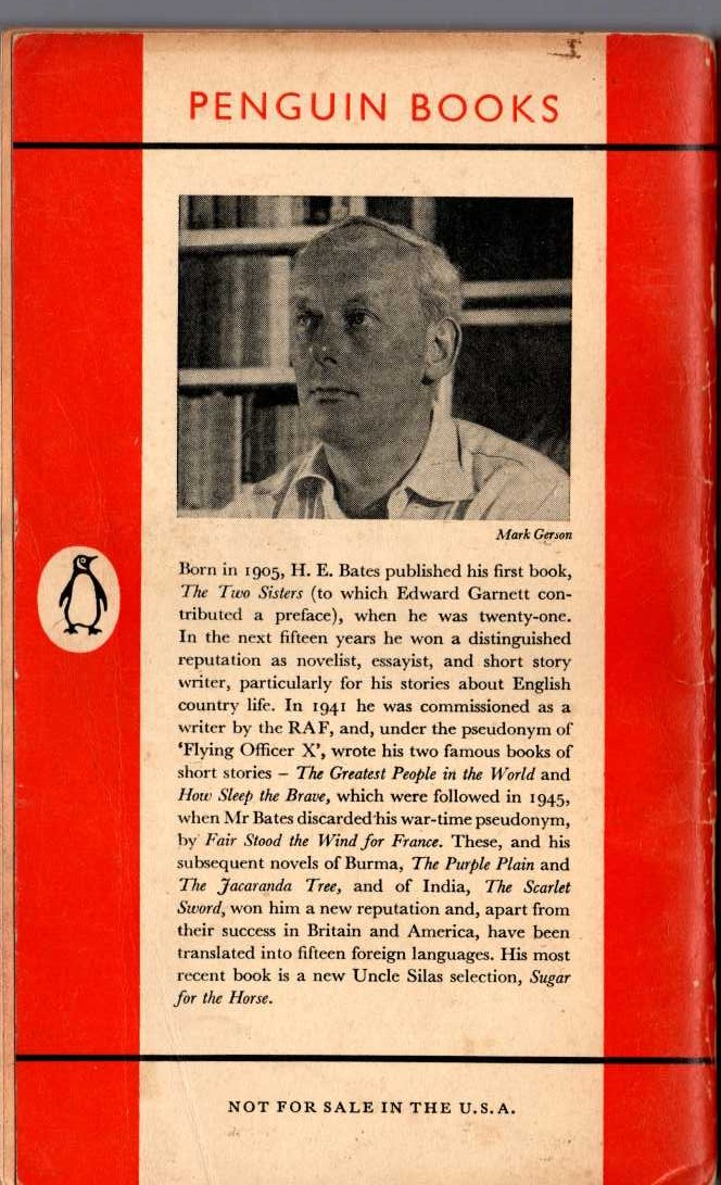 H.E. Bates  THE NATURE OF LOVE magnified rear book cover image