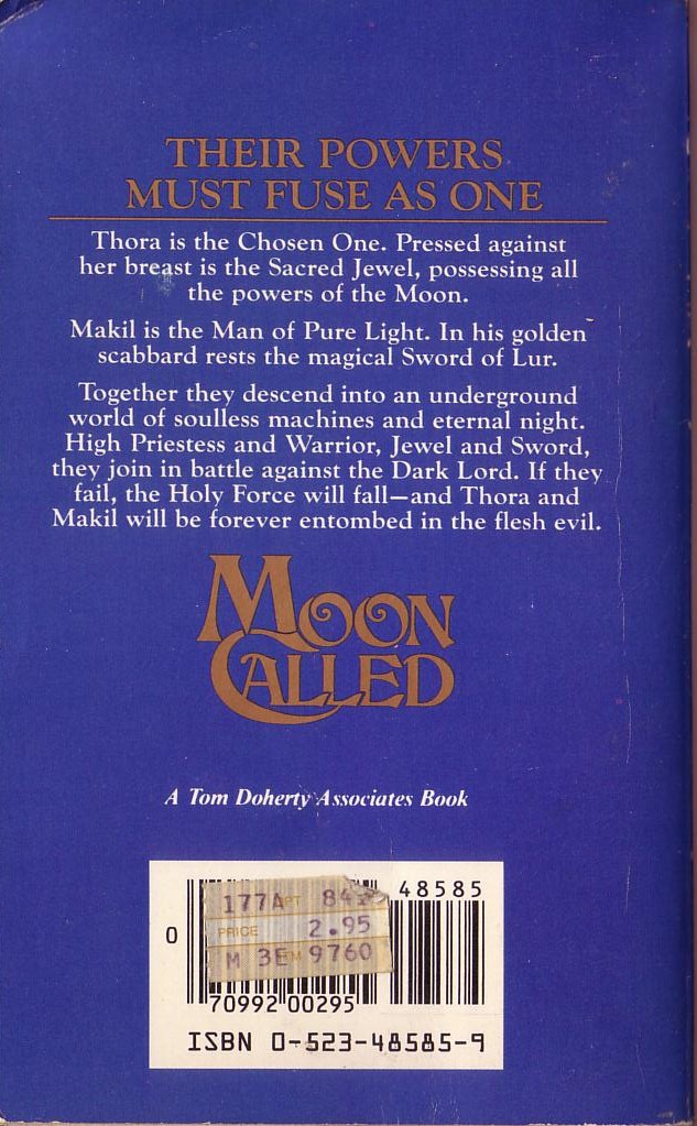 Andre Norton  MOON CALLED magnified rear book cover image