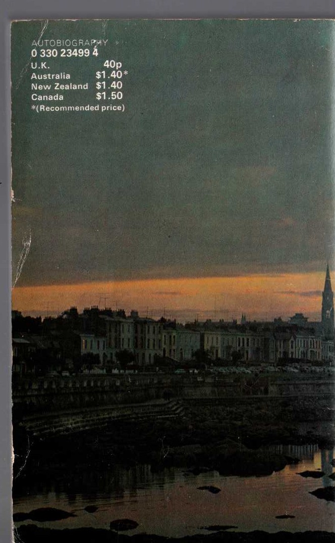 Sean O'Casey  AUTOBIOGRAPHY Book 6: SUNSET AND EVENING STAR 1934-1953 magnified rear book cover image
