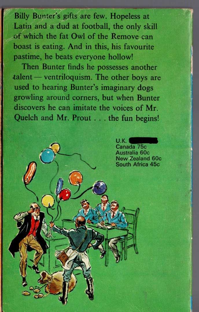 Frank Richards  BUNTER THE VENTRILOQUIST magnified rear book cover image