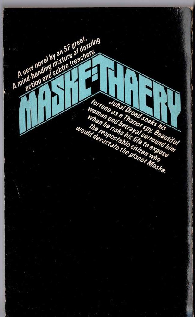 Jack Vance  MASKE: THAERY magnified rear book cover image