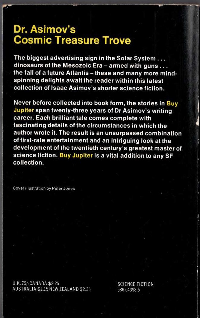 Isaac Asimov  BUY JUPITER magnified rear book cover image