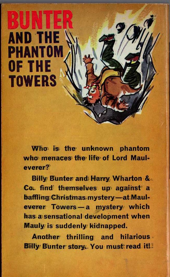 Frank Richards  BUNTER AND THE PHANTOM OF THE TOWERS magnified rear book cover image