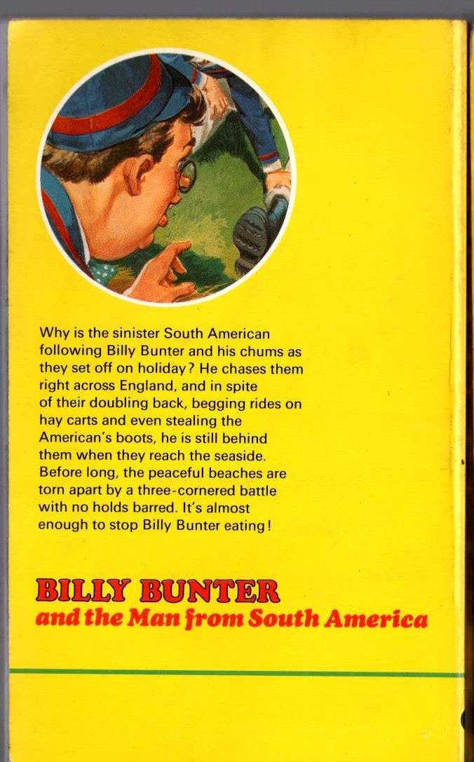 Frank Richards  BILLY BUNTER AND THE MAN FROM SOUTH AMERICA magnified rear book cover image