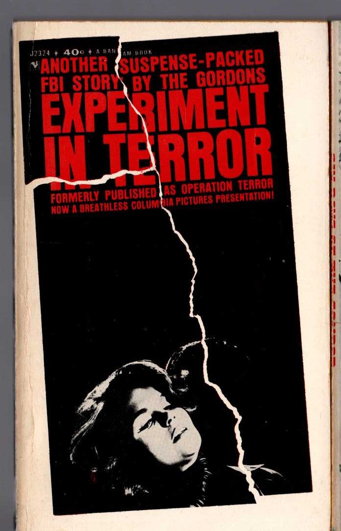 The Gordons  EXPERIMENT IN TERROR front book cover image