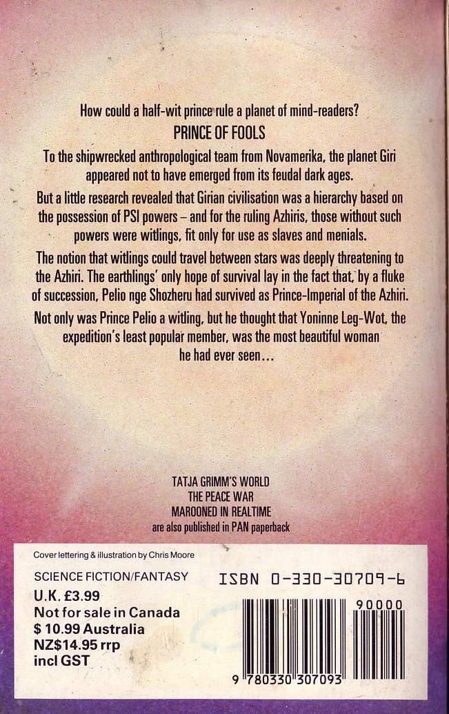 Vernor Vinge  THE WITLING magnified rear book cover image