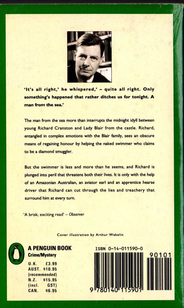 Michael Innes  THE MAN FROM THE SEA magnified rear book cover image