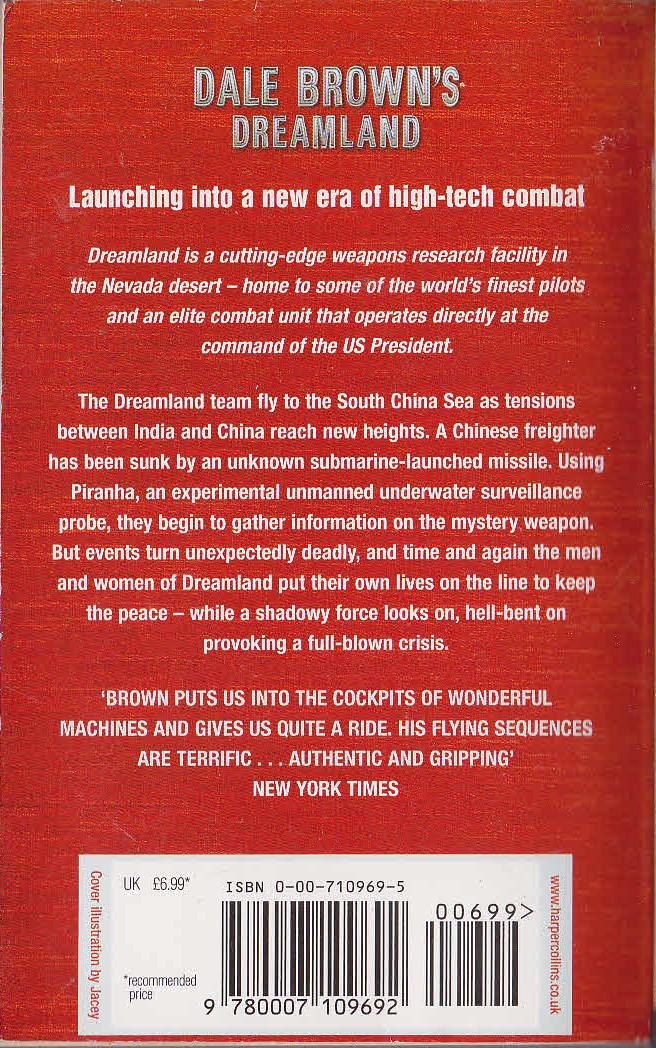 Dale Brown  DREAMLAND: PIRANHA magnified rear book cover image