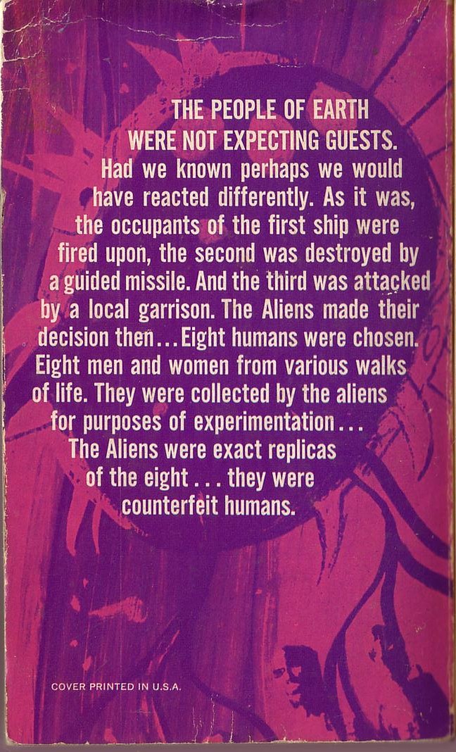 Leo F. Kelley  THE COUNTERFEITS magnified rear book cover image