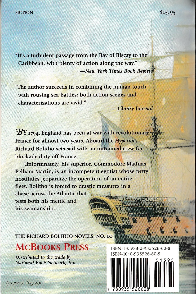 Alexander Kent  ENEMY IN SIGHT magnified rear book cover image