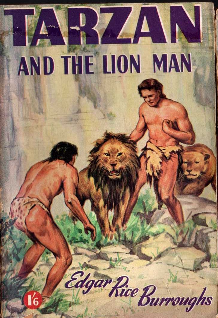 Edgar Rice Burroughs  TARZAN AND THE LION MAN front book cover image