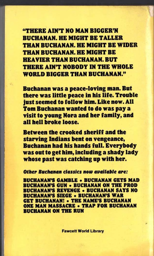 Jonas Ward  BUCHANAN TAKES OVER magnified rear book cover image
