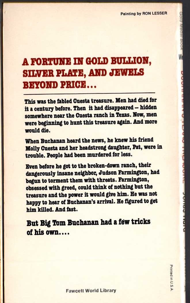 Jonas Ward  BUCHANAN'S TEXAS TREASURE magnified rear book cover image