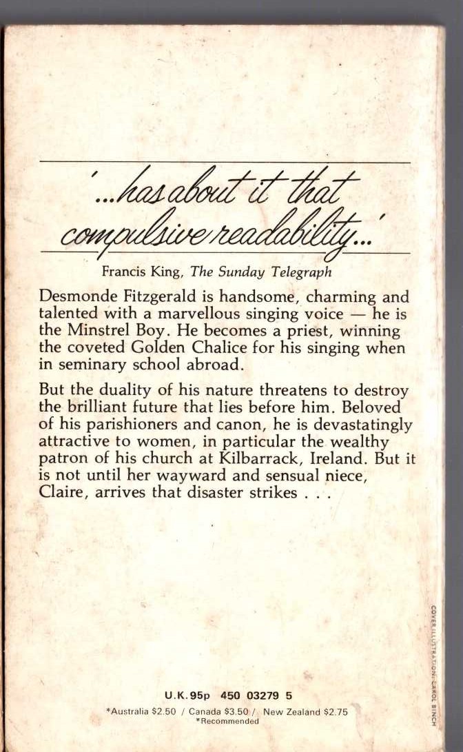 A.J. Cronin  THE MINSTREL BOY magnified rear book cover image