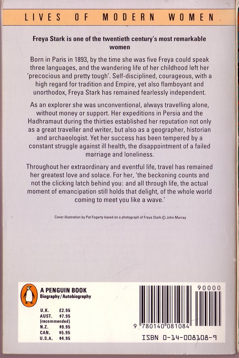 Caroline Moorehead  FREYA STARK (Biography) magnified rear book cover image