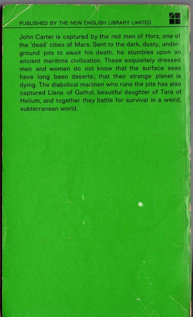 Edgar Rice Burroughs  LLANA OF GATHOL magnified rear book cover image