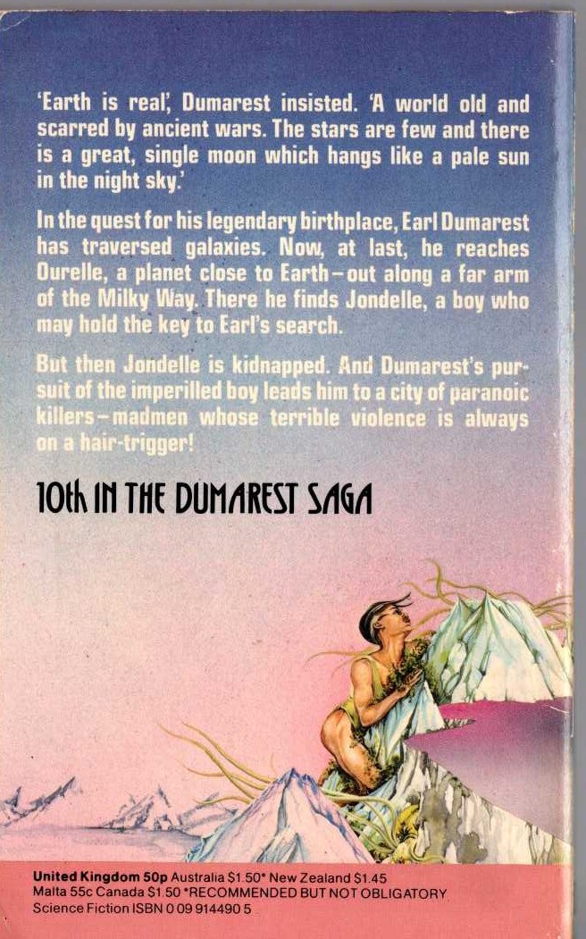 E.C. Tubb  JONDELLE magnified rear book cover image