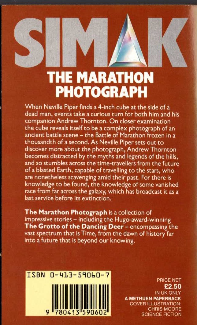 Clifford D. Simak  THE MARATHON PHOTOGRAPH magnified rear book cover image
