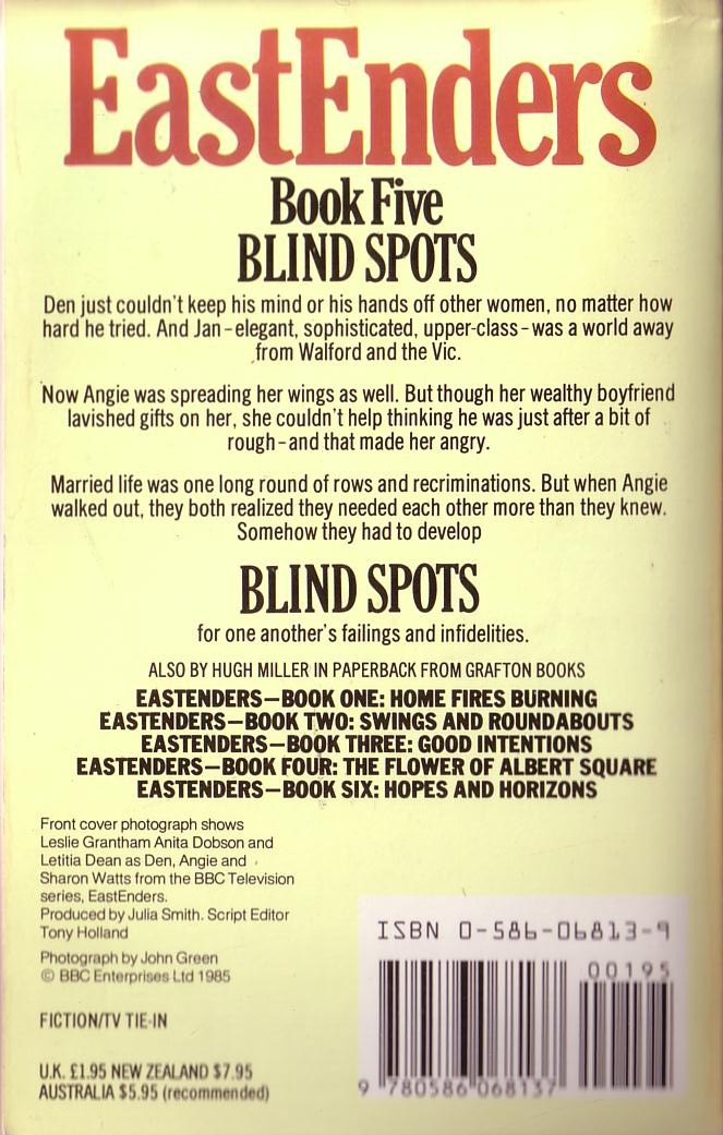 Hugh Miller  EASTENDERS (BBC-TV) 5: Blind Spots magnified rear book cover image