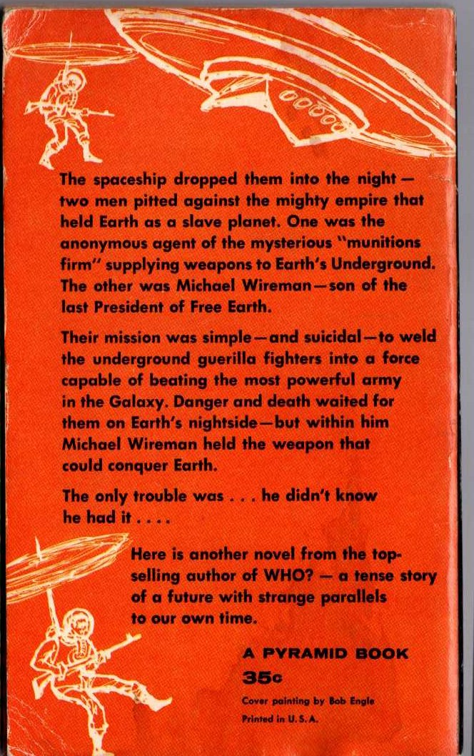 Algis Budrys  THE FALLING TORCH magnified rear book cover image