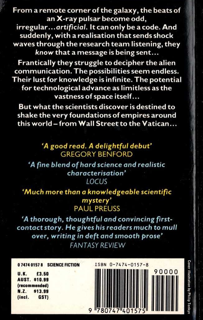 Jack McDevitt  THE HERCULES TEXT magnified rear book cover image
