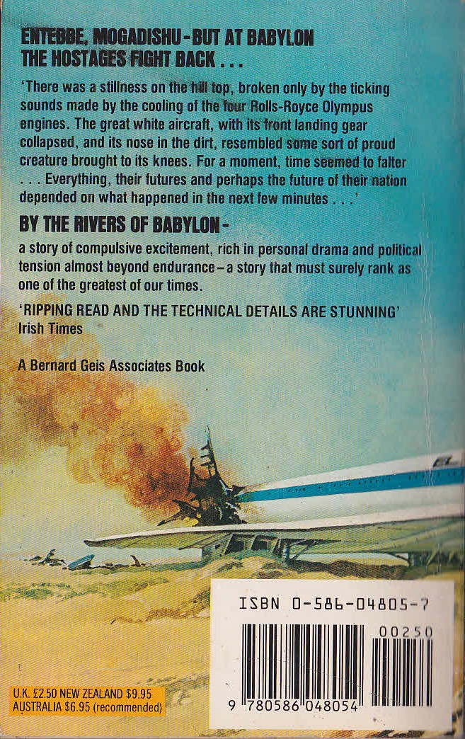 Nelson DeMille  BY THE RIVERS OF BABYLON magnified rear book cover image