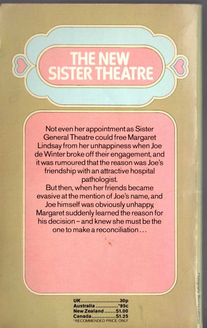 Lucilla Andrews  THE NEW SISTER THEATRE magnified rear book cover image