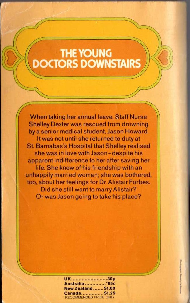 Lucilla Andrews  THE YOUNG DOCTORS DOWNSTAIRS magnified rear book cover image