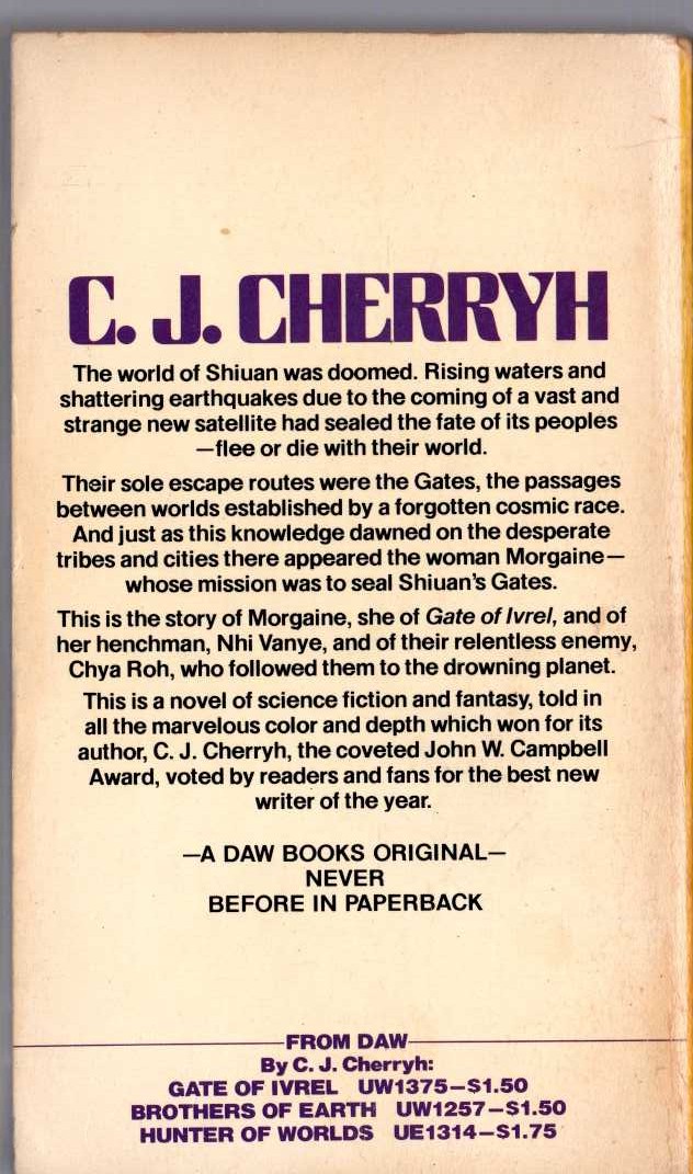 C.J. Cherryh  WELL OF SHIUAN magnified rear book cover image