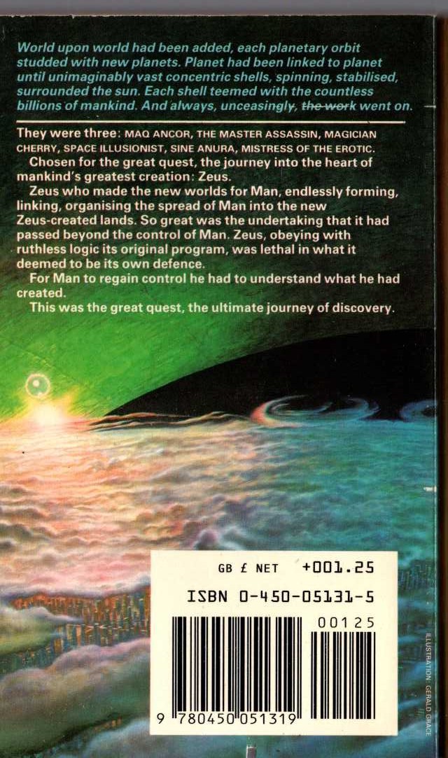Colin Kapp  CAGEWORLD No.1: SEARCH FOR THE SUN! magnified rear book cover image