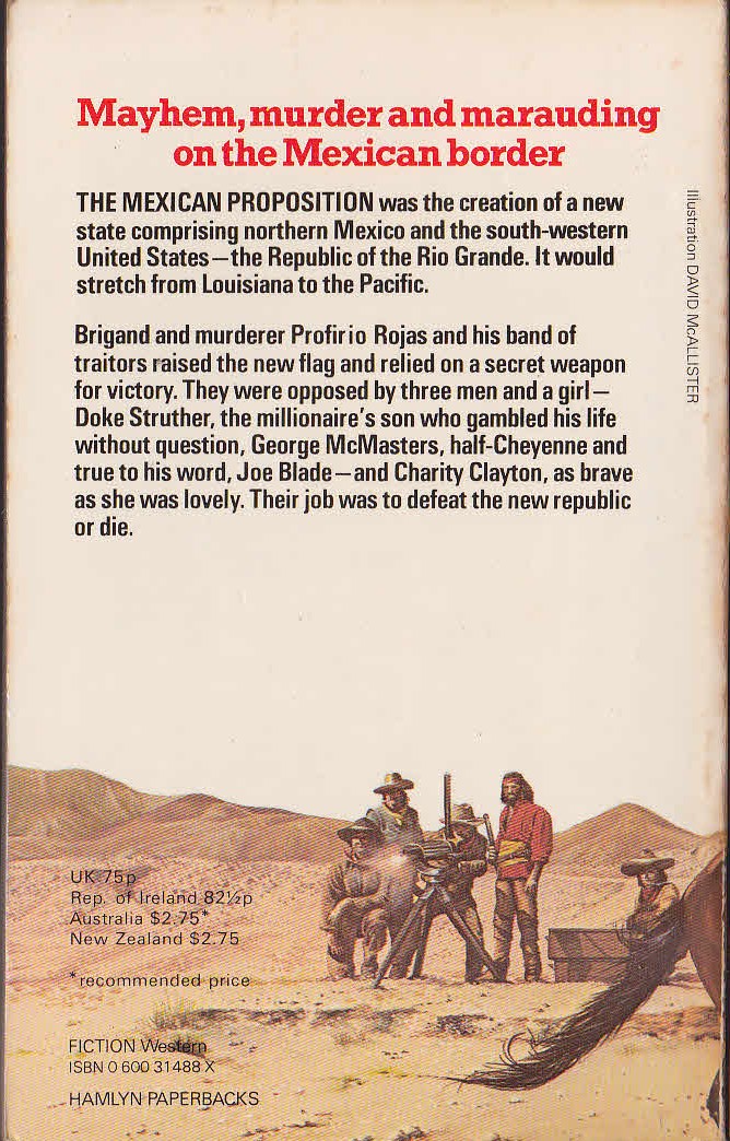 Matt Chisholm  BLADE 6: THE MEXICAN PROPOSITION magnified rear book cover image