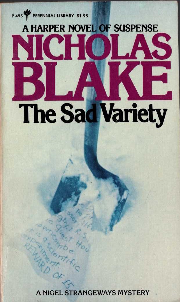 Nicholas Blake  THE SAD VARIETY front book cover image