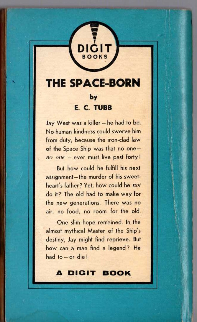 E.C. Tubb  THE SPACE-BORN magnified rear book cover image