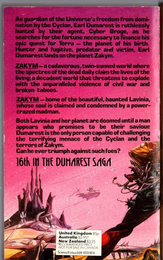 E.C. Tubb  HAVEN OF DARKNESS magnified rear book cover image