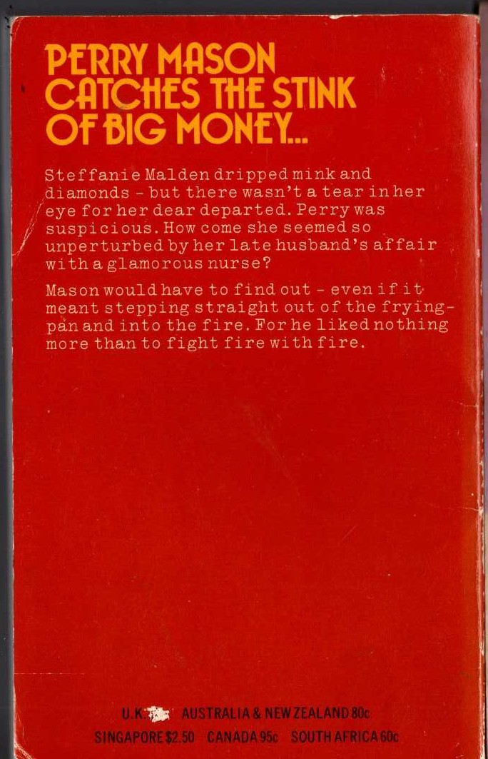 Erle Stanley Gardner  THE CASE OF THE FUGITIVE NURSE magnified rear book cover image