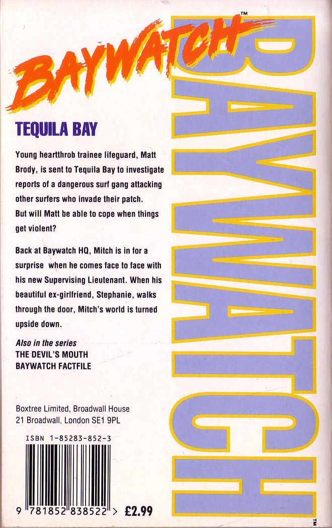Nigel Robinson  BAYWATCH: TEQUILA BAY magnified rear book cover image