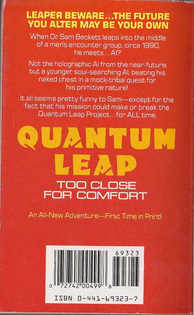 Ashley McConnell  QUANTUM LEAP: TOO CLOSE FOR COMFORT magnified rear book cover image