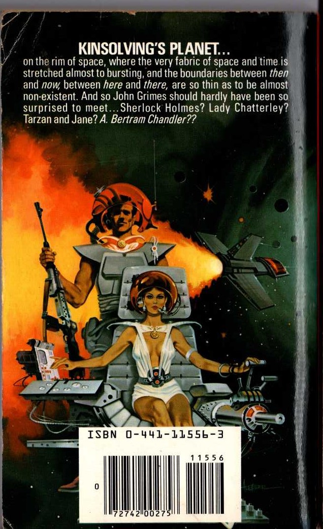 A.Bertram Chandler  THE COMMODORE AT SEA and SPARTAN PLANET magnified rear book cover image