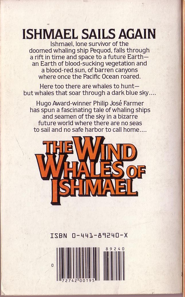 Philip Jose Farmer  THE WIND WHALES OF ISHMAEL magnified rear book cover image