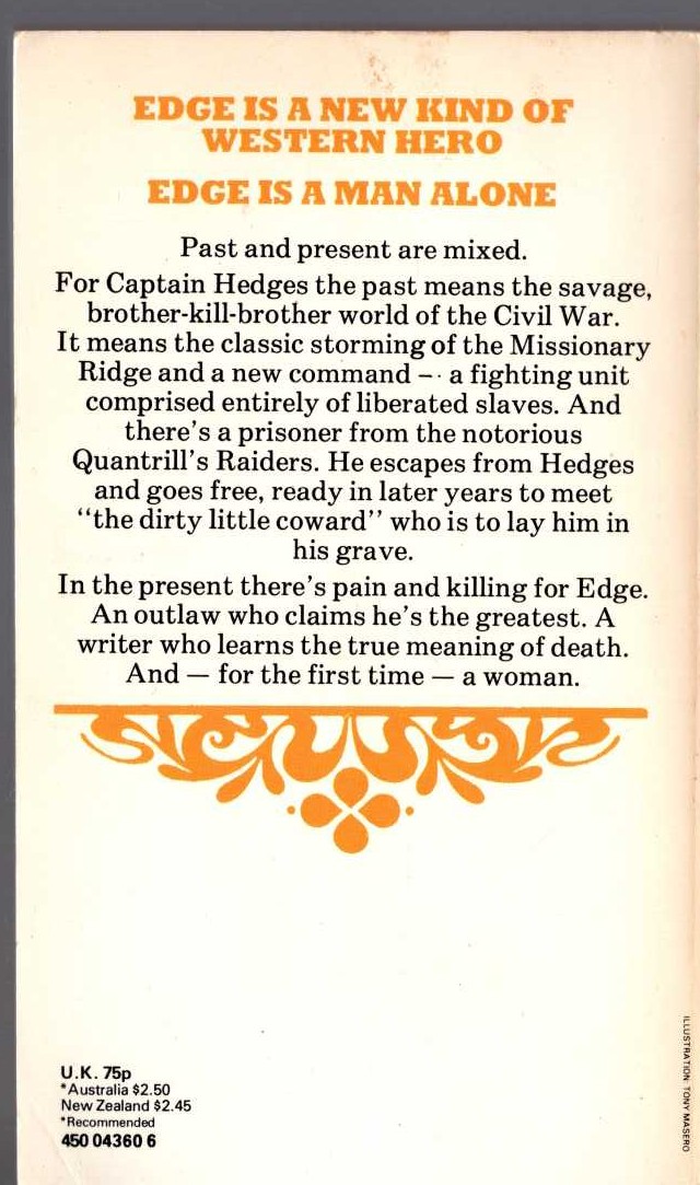 George G. Gilman  EDGE 10: VENGENACE IS BLACK magnified rear book cover image
